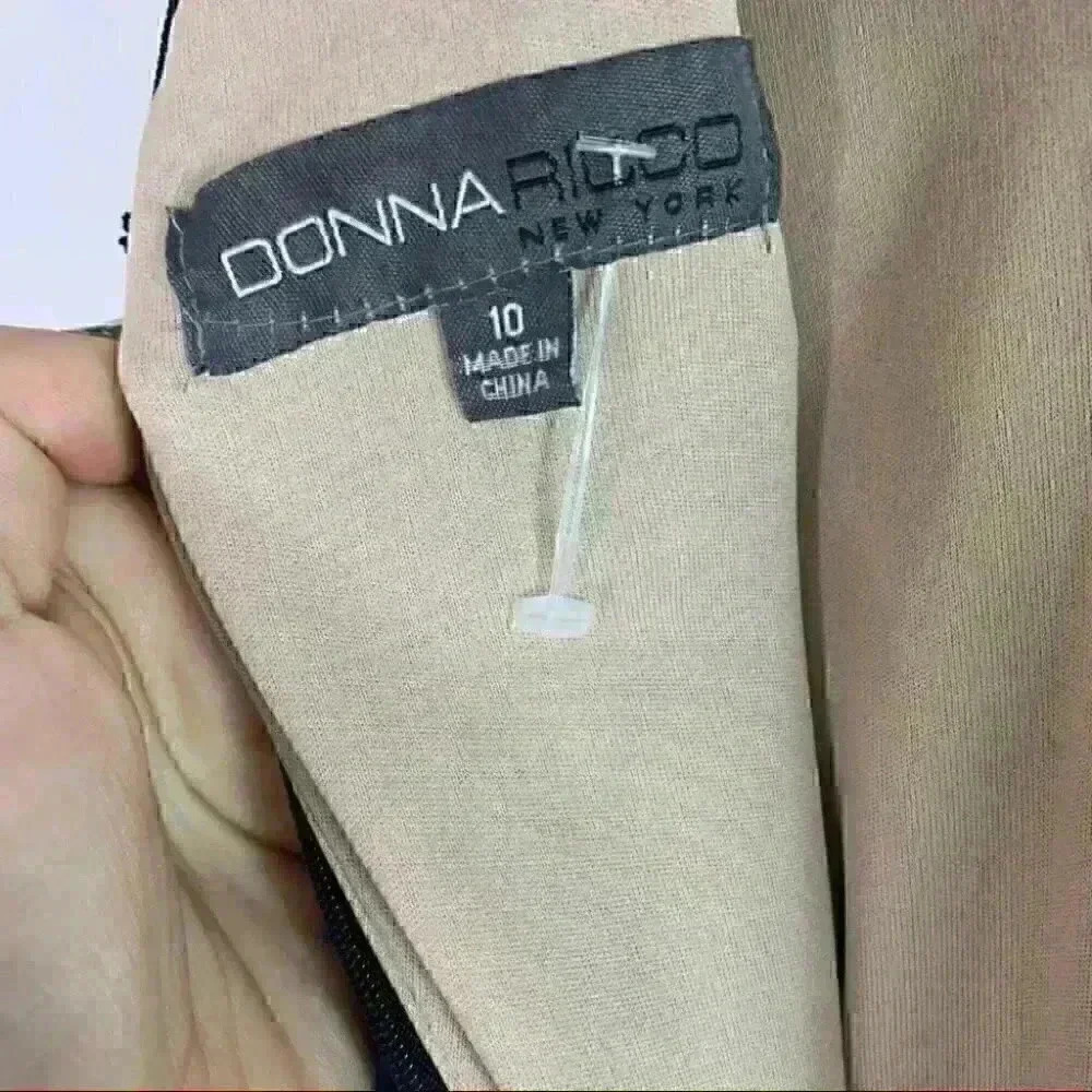 Donna Rocco black blue nude lace sheath dress 10 - Picture 6 of 9